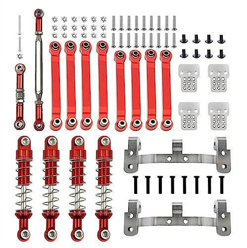 RHUCDI Kompatible Aufhängungsverbindungsstangen und Stoßdämpfer aus Metall, kompatibel mit 1/12 RC-Auto-Upgrade MN MN98 MN99S Zubehör von RHUCDI