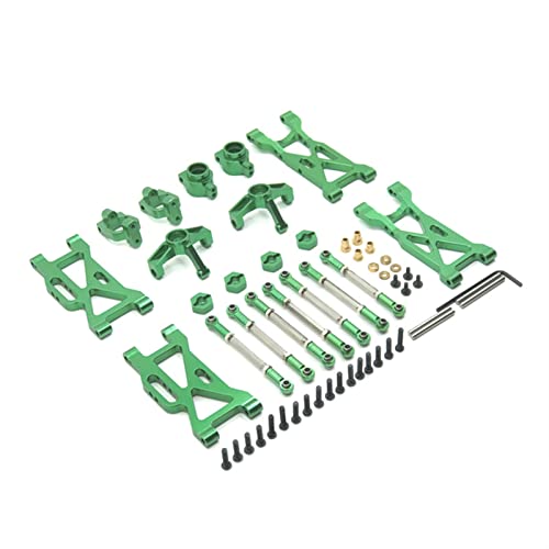 RHUCDI Set mit 7 RC-Car-Ersatzteilen aus Metall Compatible with Aufrüsten, kompatibel mit 104001, inklusive Hinterradbecher, C-Sitz, vorderer Lenkbecher, Zugstange, Schwinge von RHUCDI