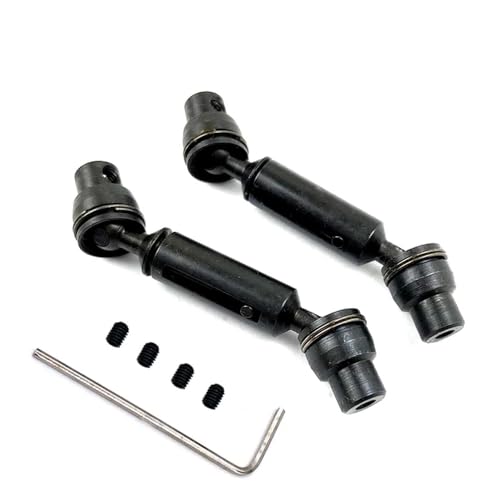 Metall-Antriebswellen-Set Kompatibel mit 2-teiliges RC-Auto, kompatibel mit Henglong B36 B16 C14 C24 B24 MN MN99S(Black) von RHXeKS