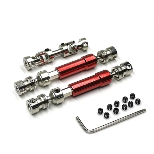 RHXeKS 3 Stück Metall-Antriebswellen-Upgrade-Teile Kompatibel mit 1/12 RC-Autos, kompatibel mit MN128 MN86 MN86S MN86K MN86KS und MN G500(Red) von RHXeKS