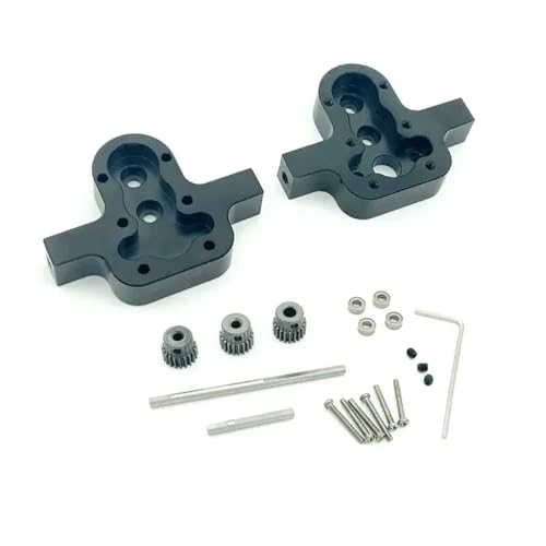 RHXeKS Metall-Getriebedeckel-Getriebeteile-Set, kompatibel mit MN D91 99 99s B14 B24 C14 C24 C34 RC-Auto-Upgrade-Teilen(Black) von RHXeKS