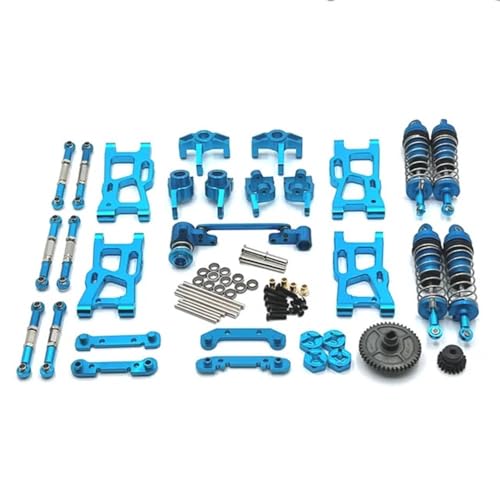 RHXeKS Metall-Upgrade-Teile und Modifikationszubehör, kompatibel mit 124007 124017 124019 144001 RIaarIo XDKJ-001 XDKJ-006 AM-X12 RC Car(Blue) von RHXeKS