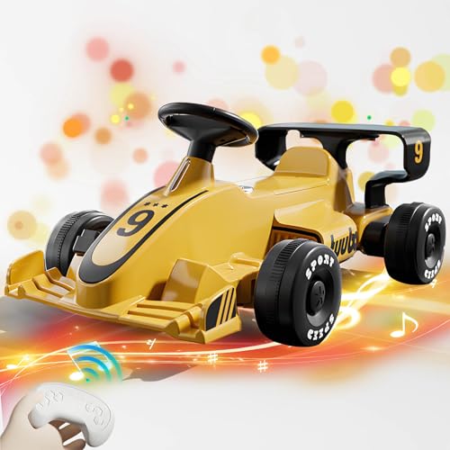 Elektrisches Go-Kart 12V7Ah batteriebetriebenes Pedal Go Karts, Drift Kart mit Drift / Sportmodus, leistungsstarkes Drift Kart Elektropedal Kart Outdoor Rennspielzeug, leistungsstarken Motoren,Gelb von RIDEONMOP