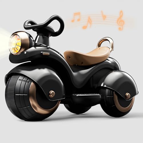 Kinder Elektrisches Motorrad, 6V4AH Elektrische Motorrad Fahrt , Ride-On Motorrad mit langsamem Start, batteriebetriebenes Motorrad mit 380 High Speed Motor, Musik, verschleißfeste Reifen,Schwarz von RIDEONMOP