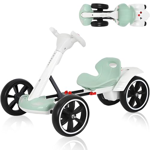 RIDEONMOP 6V Elektro-Go-Kart für Kinder, tragbares Go-Kart, Elektro-Go-Kart mit Musik, positionsverstellbarer Sitz von vorne nach hinten, Geschenk an Kinder von RIDEONMOP