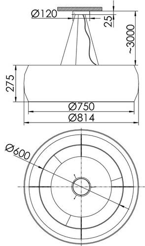 RIDI 320027 320027 LED-Pendelleuchte Weiß von RIDI