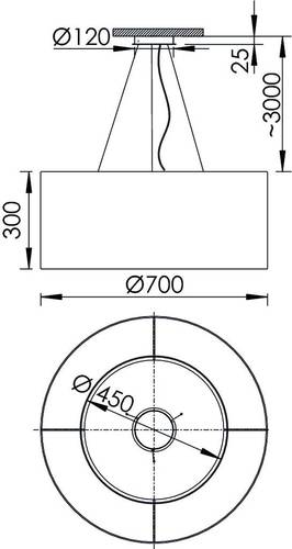 RIDI 320029 320029 LED-Pendelleuchte Weiß von RIDI