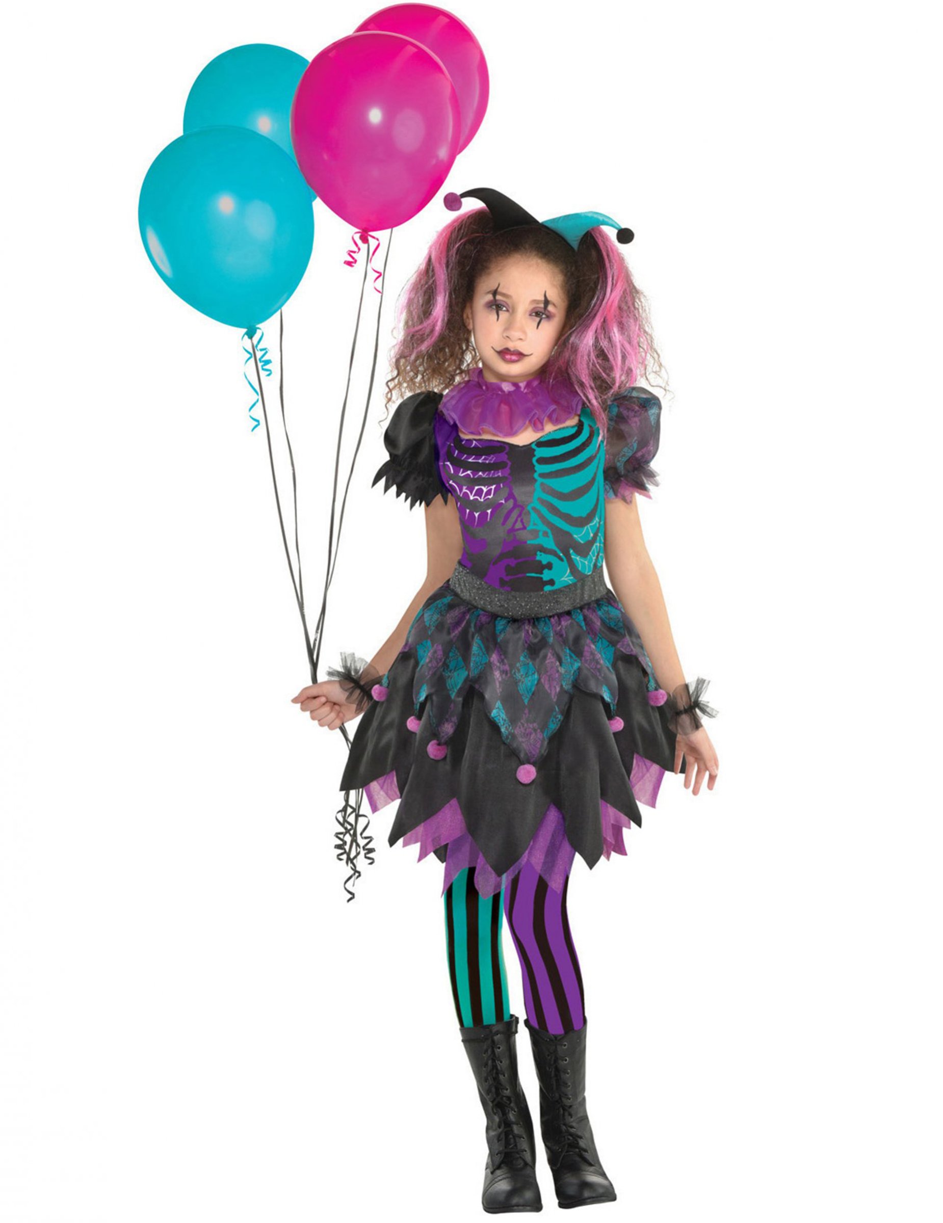 Extravagantes Harlekin-Kostüm für Mädchen Halloween-Kinderkostüm lila-schwarz-blau Extravagantes Harlekin-Kostüm für Mädchen Halloween-Kinderkostüm lila-schwarz-blau von RIETHMULLER