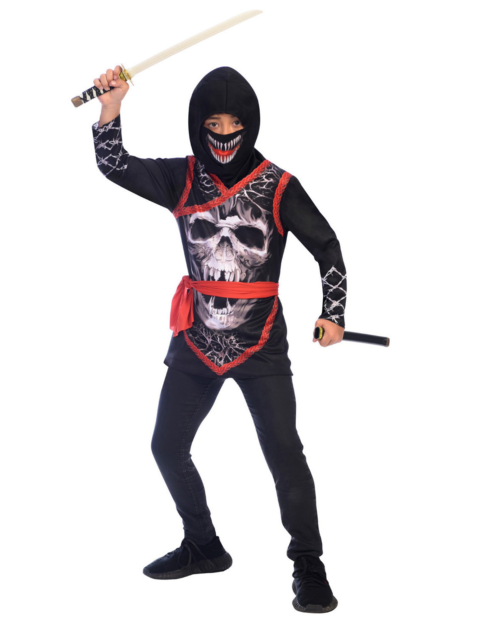 Ninja Kostüm Totenkopf Kinder schwarz-rot Ninja Kostüm Totenkopf Kinder schwarz-rot von RIETHMULLER