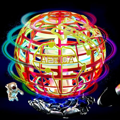 RIEYON Flying Orb Ball 2024 Hover Bumerang Ball 6 Lichteffekte Cooles Spielzeug Geschenk für 678910+ Jahr Kinder Teenager Erwachsene Indoor Outdoor Flying Ball Spielzeug von RIEYON