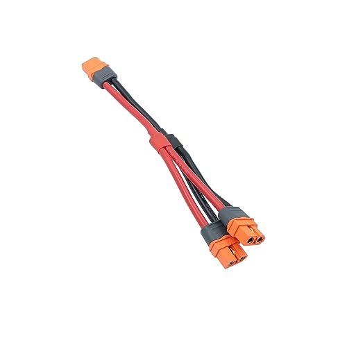 RIIEYOCA XT60I-F Paralleler Akkuanschluss 18CM 12AWG Kabel Duale Verlängerung Y Splitter Buchse zu Buchse für RC Quadcopter(XT60I-F 1 Buchse zu 2 Buchsen) von RIIEYOCA