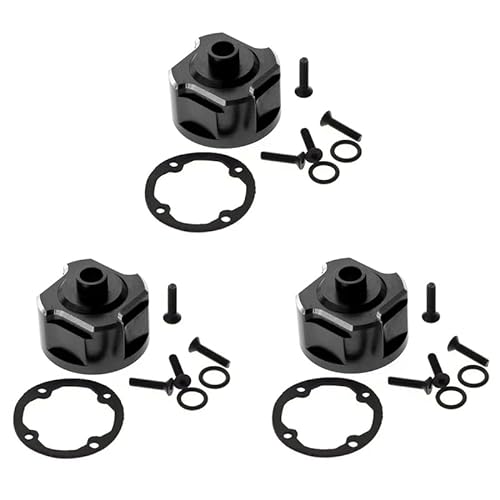3-teiliges Aluminium-Differentialträger-Differenzialgehäuse 9581, for 1/8 for Traxxas-Schlitten, RC-Auto-Upgrades, Teile, Zubehör (Color : Black) von RIJPEX