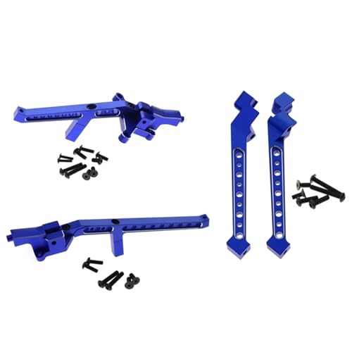 Aluminium Front- Und Heckchassisstrebe 9520 9521; for 1/8 for Traxxas for Sledge RC Car Upgrades Teile Zubehör (Color : Blue) von RIJPEX