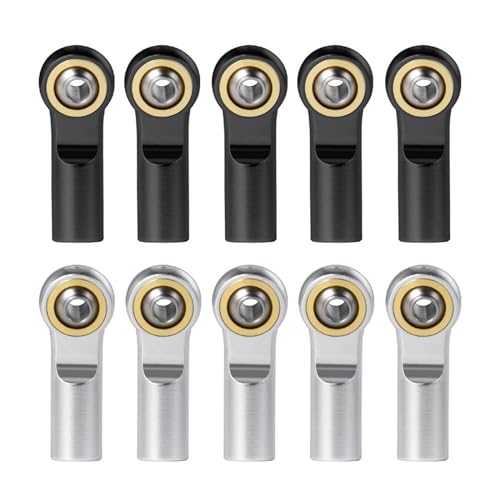 RIJPEX 10/20 Stücke M3 Metall Kugelkopf CW Kugelgelenk Gestänge Stangenende Stecker, for RC Modellauto/Boot/Flugzeug DIY Teile (Color : 20Pcs Black) von RIJPEX