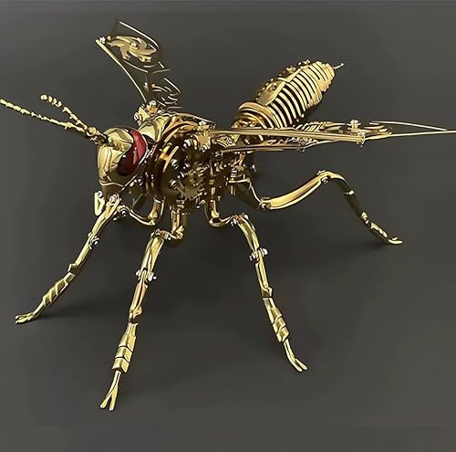 3D-Puzzle-Modellset aus Metall für Erwachsene, 3D-mechanisches Wespenmodell aus Metall, mechanisches Insektentiermodell aus Edelstahl zum Selbermachen, kreatives Ornament-Puzzleset F von RIKCAT