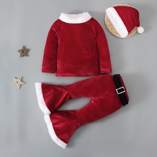 RIKEL Weihnachtsmann-KostüM für Kleinkinder, Baby-Outfit, Kleinkind-MäDchen-Kleidungssets, Winter-Weihnachts-Cosplay-KostüM für Frauen und MäDchen 110 von RIKEL