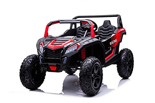 Kinder-Elektroauto 24V UTV XXL, rot, elektroauto für Kinder 2 sitzer, Ledersitze, 2 x 180W Motoren, elektrofahrzeug Kinder ab 3 bis 12 Jahre von RIRICAR