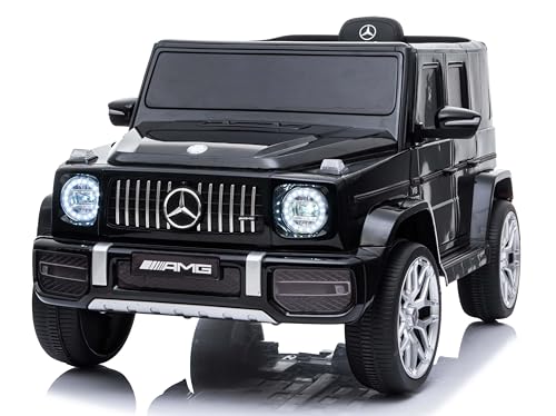 Elektroauto für Kinder Mercedes G-Klasse 2025, Schwarz, Original lizenziert, Lithiumbatterie, 3 bis 5 Jahren mit 2,4 GHz Fernbedienung, USB/MP3/Bluetooth, Vorder- und Hinterradaufhängung Elektroauto für Kinder Mercedes G-Klasse 2025, Schwarz, Original lizenziert, Lithiumbatterie, 3 bis 5 Jahren mit 2,4 GHz Fernbedienung, USB/MP3/Bluetooth, Vorder- und Hinterradaufhängung von RIRICAR