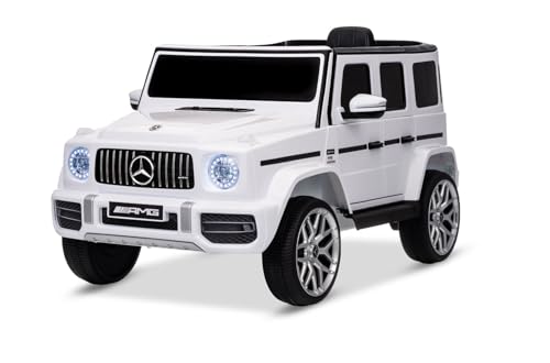 Elektroauto für Kinder Mercedes G-Klasse 2025, Weiß, Original lizenziert, Lithiumbatterie, 3 bis 5 Jahren mit 2,4 GHz Fernbedienung, USB/MP3/Bluetooth, Vorder- und Hinterradaufhängung Elektroauto für Kinder Mercedes G-Klasse 2025, Weiß, Original lizenziert, Lithiumbatterie, 3 bis 5 Jahren mit 2,4 GHz Fernbedienung, USB/MP3/Bluetooth, Vorder- und Hinterradaufhängung von RIRICAR