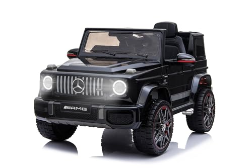 RIRICAR Kinder elektroauto 12V Mercedes G Class elektroauto für Kinder mit 2,4 GHz Fernbedienung, 1 Sitzer, Batterie 12V - 4AH, Schwarz von RIRICAR