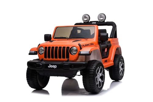 RIRICAR Elektroauto für Kinder 12V J.E.E.P. Wrangler, Orange, Kinder elektroauto 2 sitzer mit 2,4-GHz-Fernbedienung, Radio mit Bluetooth- und USB-Eingang, Lithium-Akku, Eva-Räder RIRICAR Elektroauto für Kinder 12V J.E.E.P. Wrangler, Orange, Kinder elektroauto 2 sitzer mit 2,4-GHz-Fernbedienung, Radio mit Bluetooth- und USB-Eingang, Lithium-Akku, Eva-Räder von RIRICAR