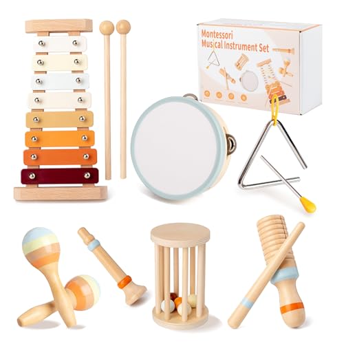 Musikinstrumente für Kinder , Xylophon Percussion-Instrumente Set Montessori Spielzeug Baby für Kinder ab 1 2 3 4 5 6 Jahre Babygeschenke zum Geburtstag von RISAKOGO