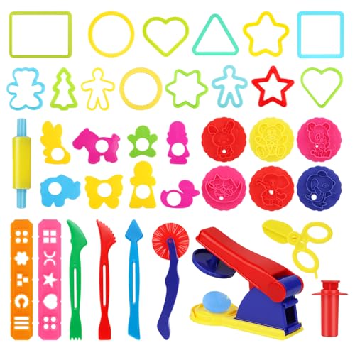 RISVOWO Knete Zubehör, 38 Stück Kinder Plastilin Werkzeuge, Vielseitiges Knete Werkzeug Kin-der, Teigwerkzeug Ausstechformen Spielzeug Kin-der, DIY Knetzubehör ab 2 Jahre RISVOWO Knete Zubehör, 38 Stück Kinder Plastilin Werkzeuge, Vielseitiges Knete Werkzeug Kin-der, Teigwerkzeug Ausstechformen Spielzeug Kin-der, DIY Knetzubehör ab 2 Jahre von RISVOWO