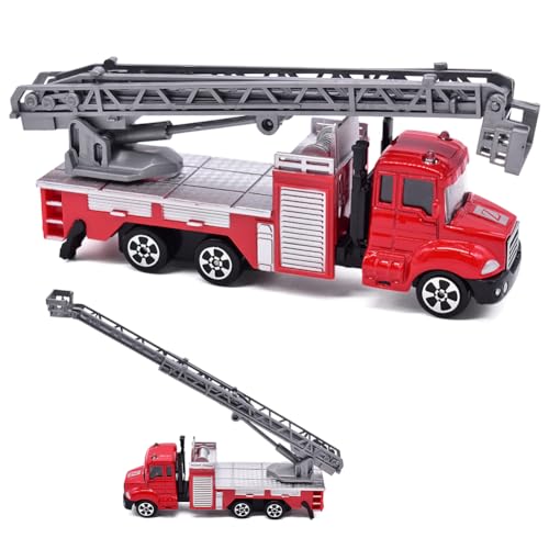 RIUAHST Feuerwehrauto Spielzeug Legierung Modelle Autos Toy Feuerleiter LKW Spielzeug 1: 64 Legierung Feuerwehrfahrzeug Mini Fahrzeug Modell Geschenke für 3+Jahre Kinder von RIUAHST