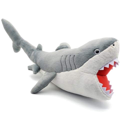 RIUAHST Hai Plüschtier Shark Plush Kuscheltier Hai-Puppe Plüschtier Spielzeug Kurzem Plüsch Stoff und PP-Baumwollfüller,Weich & Waschbar Cartoon Spielzeug für Mädchen Jungen Geburtstagsgeschenk von RIUAHST