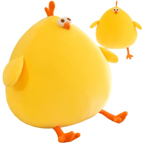 RIUAHST Lustiges Huhn Plüschkissen Fettes Kuscheltier Huhn Plüschtiere Für Kinder Huhn Plüsch gelbes Huhn Stofftier Plüschtiere Geschenke für Jungen Mädchen Geschenke-25cm von RIUAHST