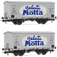 RIVAROSSI 80809144 H0 2-tlg Set 2-achs. Kühlwagen Hgb „Gelati Motta", FS, Ep. III von RIVAROSSI