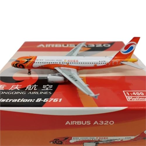 RIVPAHGQ Replika Flugzeugmodelle 1:400 Fertige Metallflugzeug-Replik Für Chongqing Airlines A320 B-6761 Modellflugzeug Sammlerstück Vorgefertigte Luftfahrzeug Modelle von RIVPAHGQ