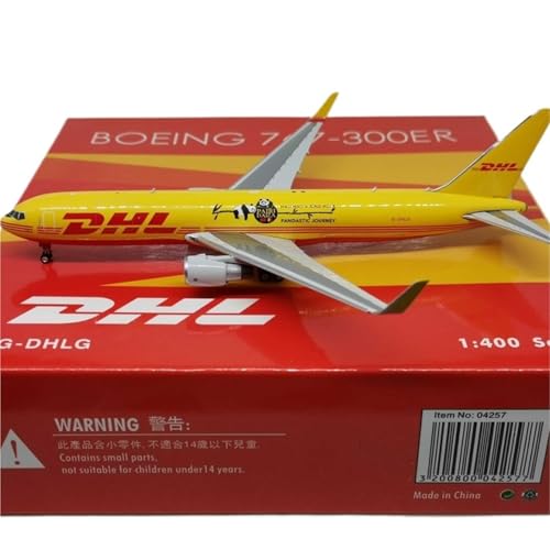 RIVPAHGQ Replika Flugzeugmodelle 1:400 Fertige Metallflugzeug-Replik Für DHL B767-300ER G-DHLG Modellflugzeug Sammlerstück Vorgefertigte Luftfahrzeug Modelle von RIVPAHGQ