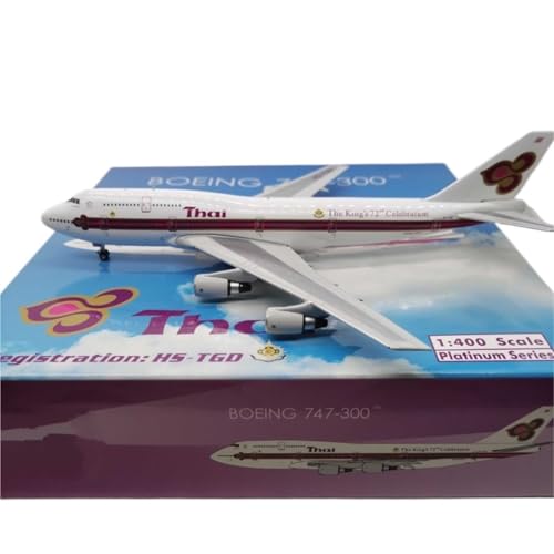 RIVPAHGQ Replika Flugzeugmodelle 1:400 Fertiges Flugzeugmodell Im Maßstab 17 cm Für Thai Airways B747-300 HS-TGD Miniatur-Nachbildungsflugzeuge Vorgefertigte Luftfahrzeug Modelle von RIVPAHGQ