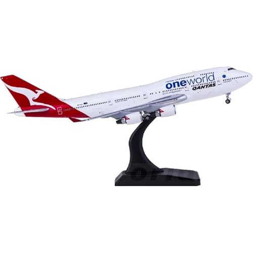 RIVPAHGQ Replika Flugzeugmodelle 1:400 Fertigflugzeug-Nachbildung Aus Legierung PH04347 Für Qantas 747-400ER VH-OEF, Flugmodell Zur Anzeige Vorgefertigte Luftfahrzeug Modelle von RIVPAHGQ