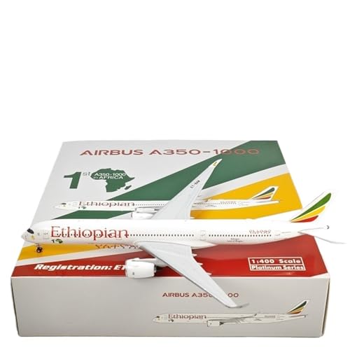 RIVPAHGQ Replika Flugzeugmodelle 1:400 Flugzeug-Miniatur Aus Legierung Für Ethiopian Airlines A350-1000 ET-BAW Modellflugzeug Im Maßstab Für Luftfahrt-Fans Vorgefertigte Luftfahrzeug Modelle von RIVPAHGQ