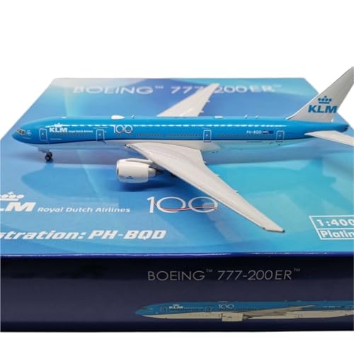 RIVPAHGQ Replika Flugzeugmodelle 1:400 Flugzeugdisplays Aus Druckgusslegierung Für KLM B777-200ER PH-BQD, Miniatur-Modellflugzeug Für Luftfahrtfans Vorgefertigte Luftfahrzeug Modelle von RIVPAHGQ