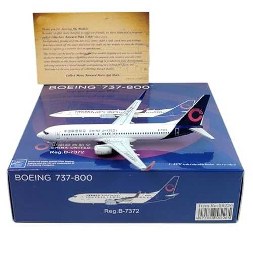 RIVPAHGQ Replika Flugzeugmodelle 1:400 Legierungsflugzeug Miniatur China United Airlines Für Boeing B737-800 B-7372 B-209M Maßstab Modellflugzeug Vorgefertigte Luftfahrzeug Modelle(B-7372) von RIVPAHGQ