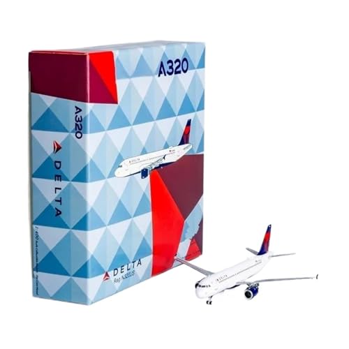 RIVPAHGQ Replika Flugzeugmodelle 1:400 Maßstab Druckguss-Modellflugzeuge Für Delta Airlines A320-200 N320US Metallflugzeug-Simulationssammlung Vorgefertigte Luftfahrzeug Modelle von RIVPAHGQ