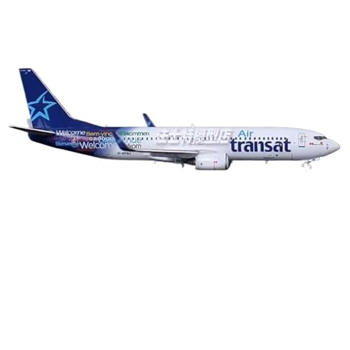 RIVPAHGQ Replika Flugzeugmodelle 1:400 Skala Airliner Modell Für Air Transat B737-800 C-GTQJ Flugzeug Hoch Detaillierte Flugzeug Vorgefertigte Luftfahrzeug Modelle von RIVPAHGQ