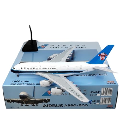 RIVPAHGQ Replika Flugzeugmodelle 1:400 Skala Druckguss Modell Flugzeug China Für Southern Airlines A380 B-6139 Flugzeug Modell Kit Abnehmbare Rad Vorgefertigte Luftfahrzeug Modelle von RIVPAHGQ