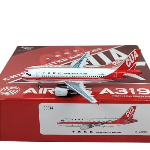 RIVPAHGQ Replika Flugzeugmodelle 1:400 Statisches Modellflugzeug Für China United Airlines A319 B-4090 B-4091 B-4092 Hochdetailliertes Modellflugzeug Vorgefertigte Luftfahrzeug Modelle(B-4090) von RIVPAHGQ