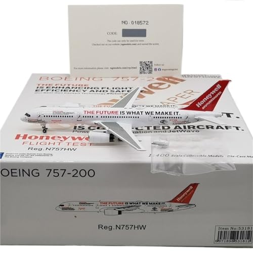 RIVPAHGQ Replika Flugzeugmodelle 1:400 Statisches Modellflugzeug Für Den Honeywell-Triebwerktest B757-200 N757HW, Hochdetailliertes Modellflugzeug Zum Sammeln Vorgefertigte Luftfahrzeug Modelle von RIVPAHGQ