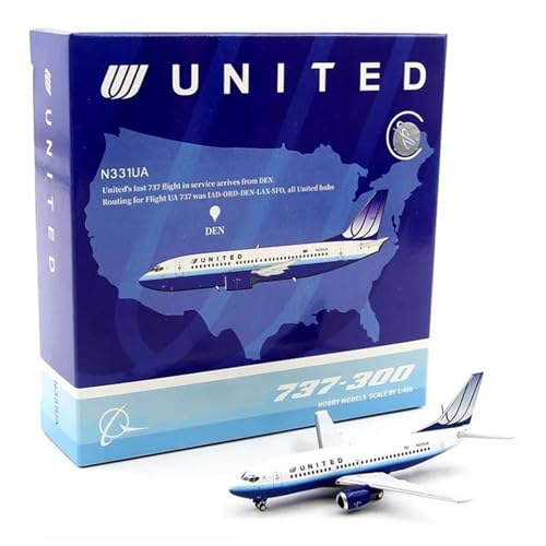 RIVPAHGQ Replika Flugzeugmodelle Druckguss-Modellflugzeug Im Maßstab 1:400 C0010 Für United Airlines B737-300 N331UA Flugzeuge Aus Fertiger Legierung Vorgefertigte Luftfahrzeug Modelle von RIVPAHGQ