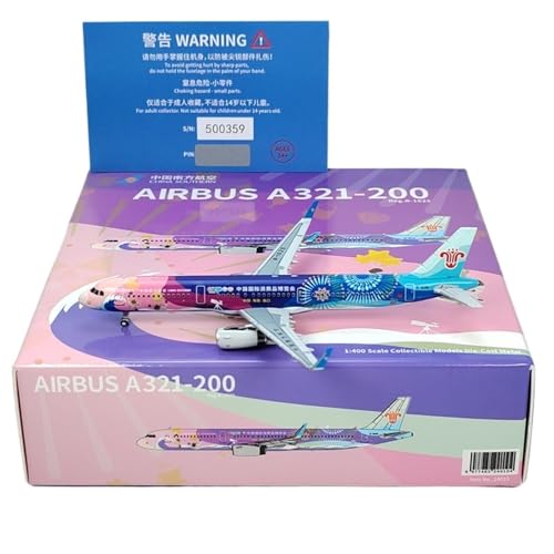 RIVPAHGQ Replika Flugzeugmodelle Fertiges Flugzeugmodell Im Maßstab 1:400 Für China Southern Airlines A321 B-1625, Flugzeugminiatur Für Luftfahrtfans Vorgefertigte Luftfahrzeug Modelle von RIVPAHGQ