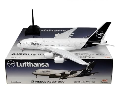 RIVPAHGQ Replika Flugzeugmodelle Fertiges Flugzeugmodell Im Maßstab 1:400 Für Lufthansa A380 D-AIMC, Flugzeugminiatur Für Luftfahrtfans Vorgefertigte Luftfahrzeug Modelle von RIVPAHGQ