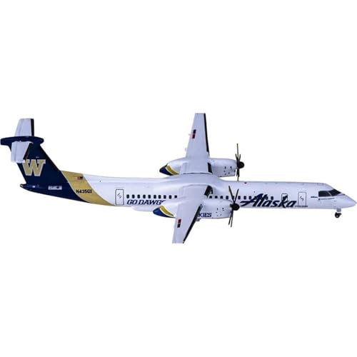 RIVPAHGQ Replika Flugzeugmodelle GJASA2027 Für Alaska Airlines Bombardier Dash 8 Q400 N435QX Modellflugzeug Im Maßstab 1:400, Fertiges Flugzeugmodell Vorgefertigte Luftfahrzeug Modelle von RIVPAHGQ