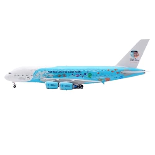 RIVPAHGQ Replika Flugzeugmodelle Maßstab Miniaturflugzeug 1:200 Für Hi Fly A380 Doppelfarbe 9H-MIP Druckguss-Legierung Flugzeugmodell Souvenir Vorgefertigte Luftfahrzeug Modelle von RIVPAHGQ