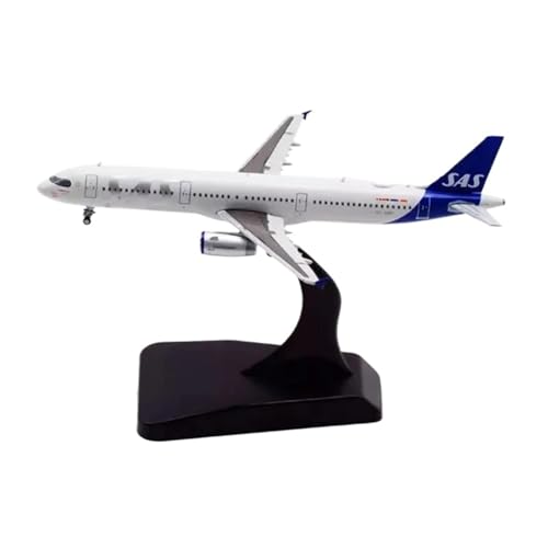 RIVPAHGQ Replika Flugzeugmodelle Maßstabgetreues Miniatur-Verkehrsflugzeugmodell 1:400 Für SAS Scandinavian Airlines A321 OY-KBH-Flugzeugdruckguss-Modellflugzeug Vorgefertigte Luftfahrzeug Modelle von RIVPAHGQ