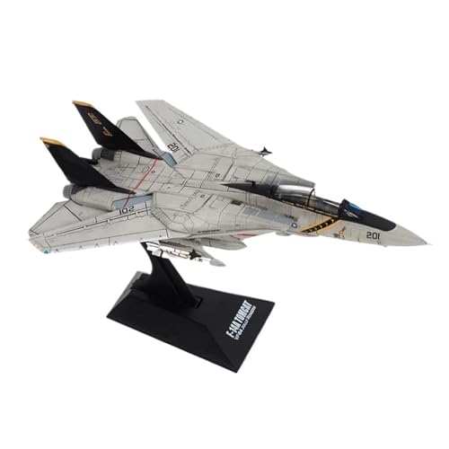 RIVPAHGQ Replika Flugzeugmodelle Militärmodell Im Maßstab 1:144 Für US Navy F-14A Jolly Rogers F-14A VF-84 AJ201 Flugzeugmodell Statischer Jäger Vorgefertigte Luftfahrzeug Modelle von RIVPAHGQ